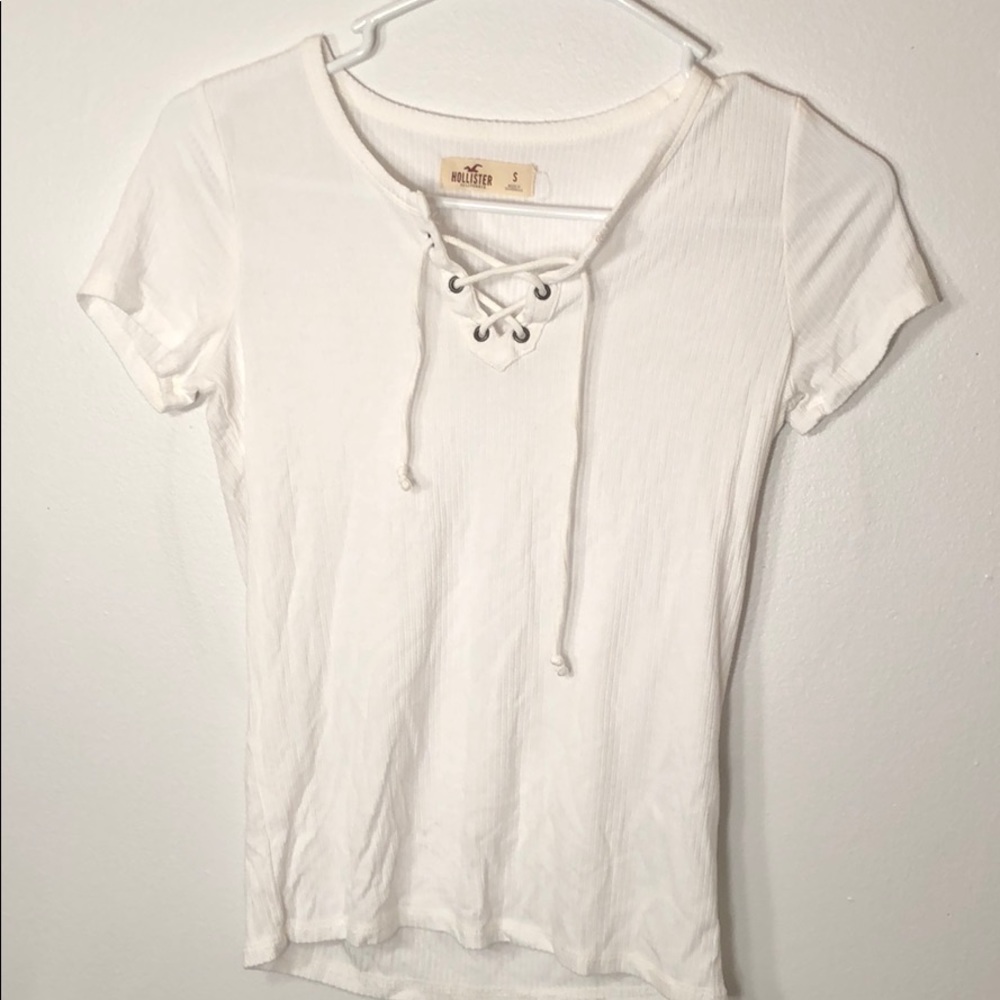 White Hollister Ribbed Top